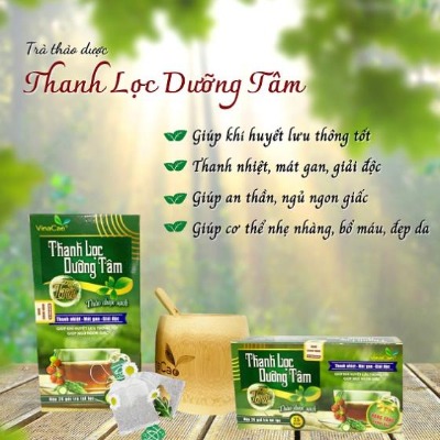 Trà Thanh Lọc Dưỡng Tâm hộp 20 túi lọc giúp thanh lọc cơ thể, giải độc gan